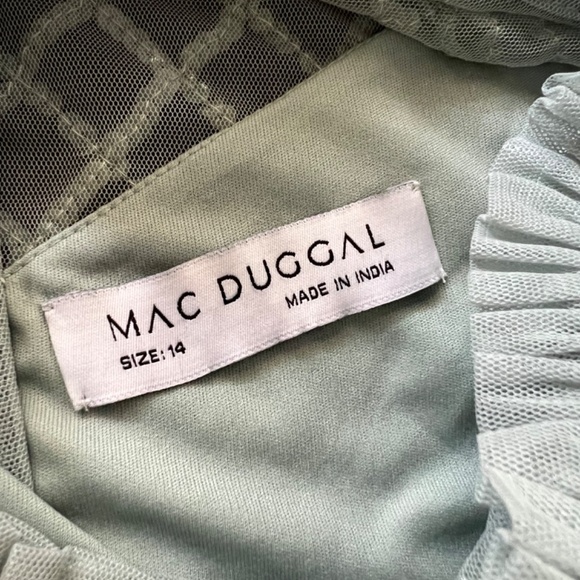 NWT Mac Duggal Sequined Illusion High Neck Long Sleeve Midi Dress 9142 - Picture 12 of 12